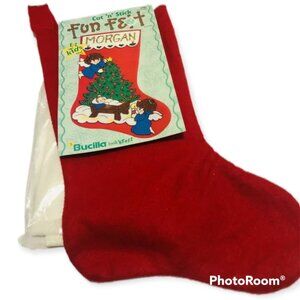 Vintage 90s Bucilla 33982 Fun Felt Christmas Stocking Kit Cut N Stick E.Z. Easy
